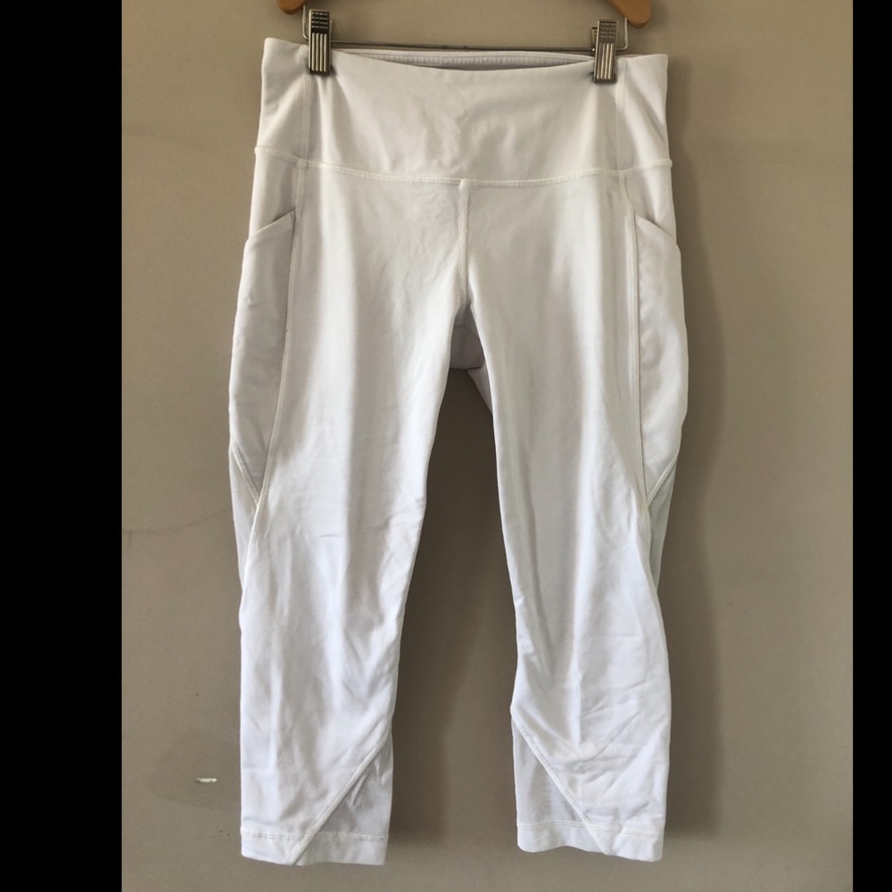 White Lululemon Cropped Leggings